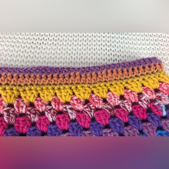 New Crocheted Mini Skirt, Handmade Striped Skirt, Colorful Fall/Winter Skirt - Picture 9 of 11